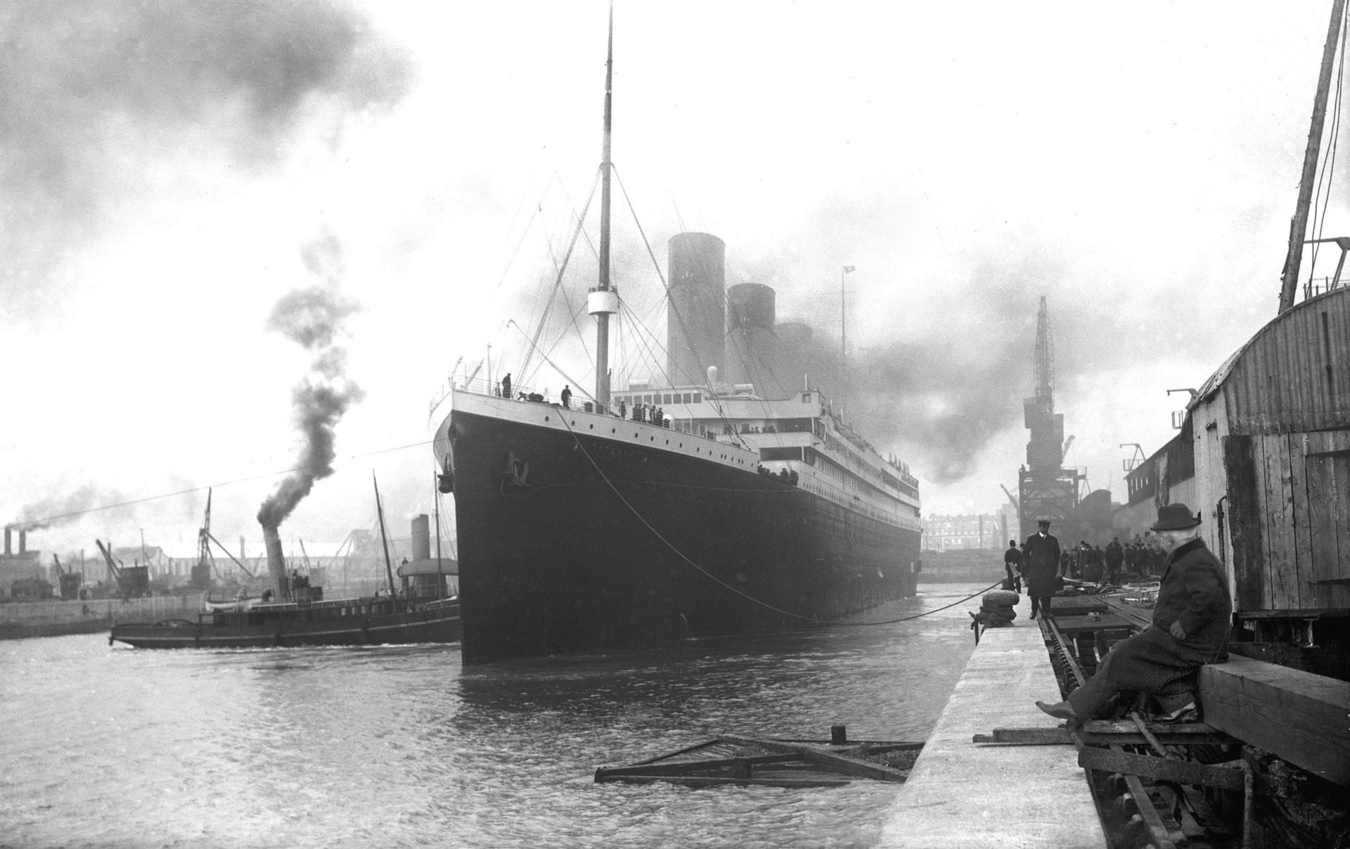 Die Titanic im Hafen von Southampton am 10. April 1912 | Bild: See page for author [Public domain]