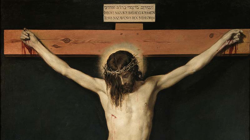 Christus am Kreuz. Aus der Benediktinerklosterkirche St. Plácido in Madrid (1632) | Diego Velázquez, Public domain, via Wikimedia Commons