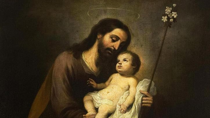 Der heilige Josef mit Jesuskind und blühender Lilie, Alonso Miguel de Tovar (Alonso Miguel de Tovar, Public domain, via Wikimedia Commons)