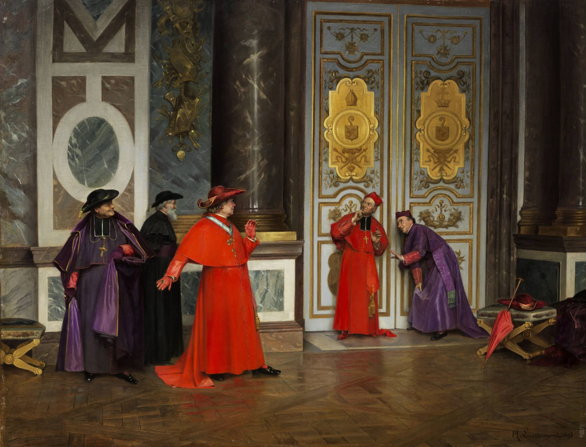 Kardinäle im Vorzimmer des Vatikans von Henri Adolphe Laissement, (1895) | Public domain, via Wikimedia Commons